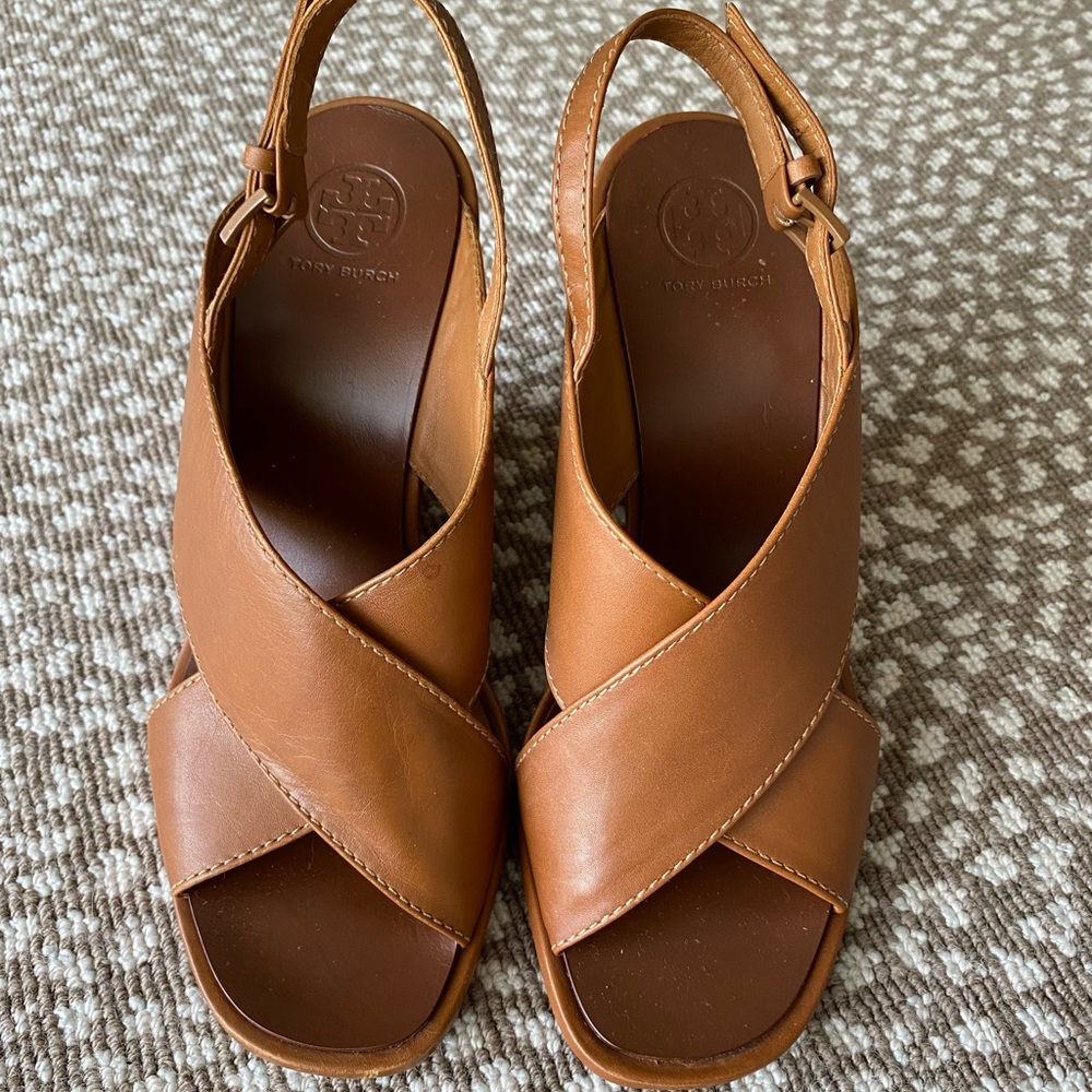 Tory Burch sling back wedge sandals